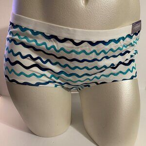 Catherines Boyshort Panties Underwear Cotton Blend Striped Blue White Plus Sz 3X